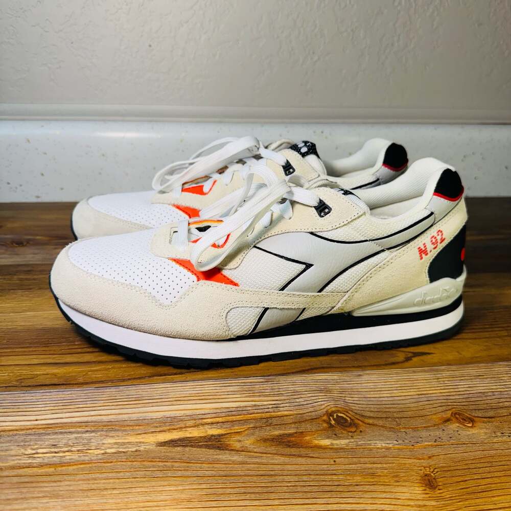 Diadora N.92 Sneakers White Orange Black Size 10.5 US